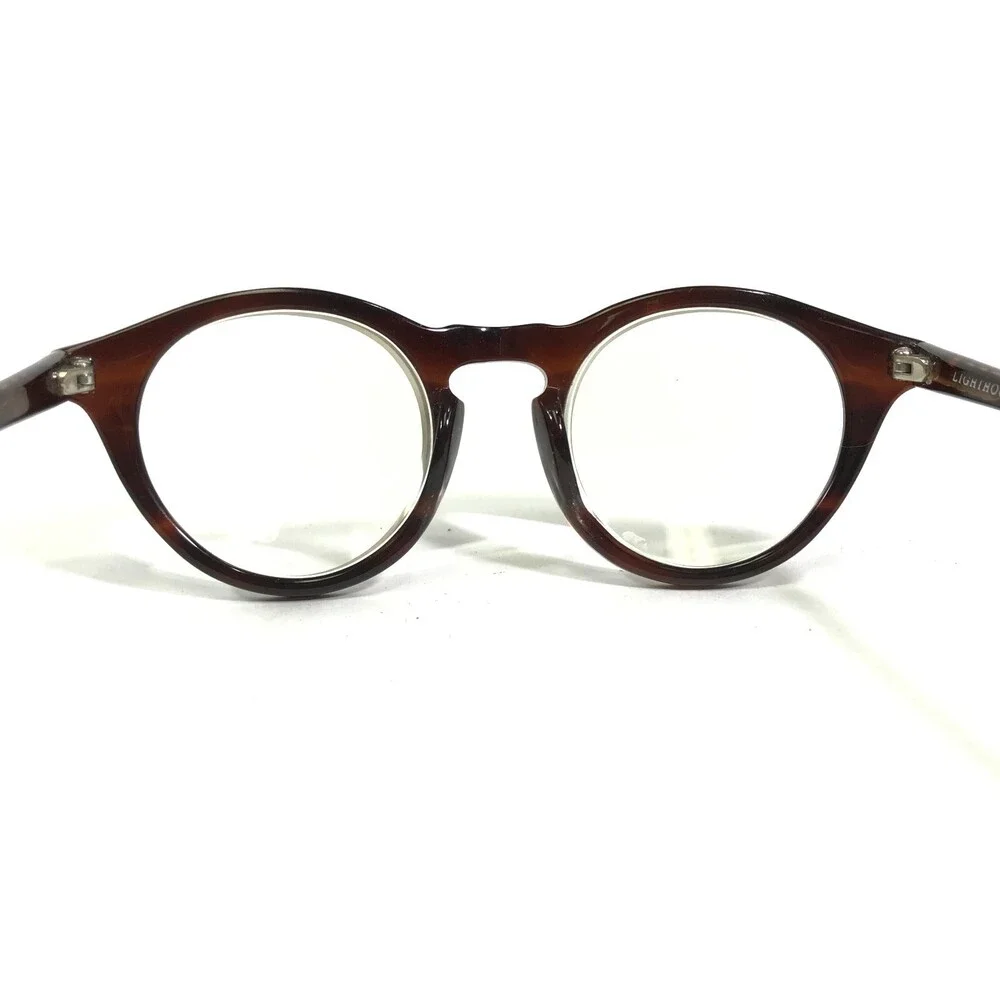 Vintage Lighthouse INT Eyeglasses Frames Brown Thick Rim Horn Rim 52-22-140